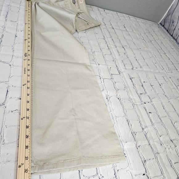 LEI Jeans Juniors 15 Regular Sophia Hipster Flare Ivory Stretch Logo Embroidered - Picture 12 of 12